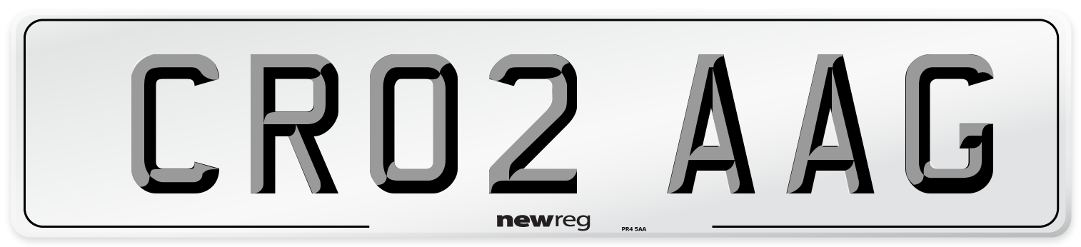 CR02 AAG Number Plate from New Reg